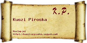Kuszi Piroska névjegykártya